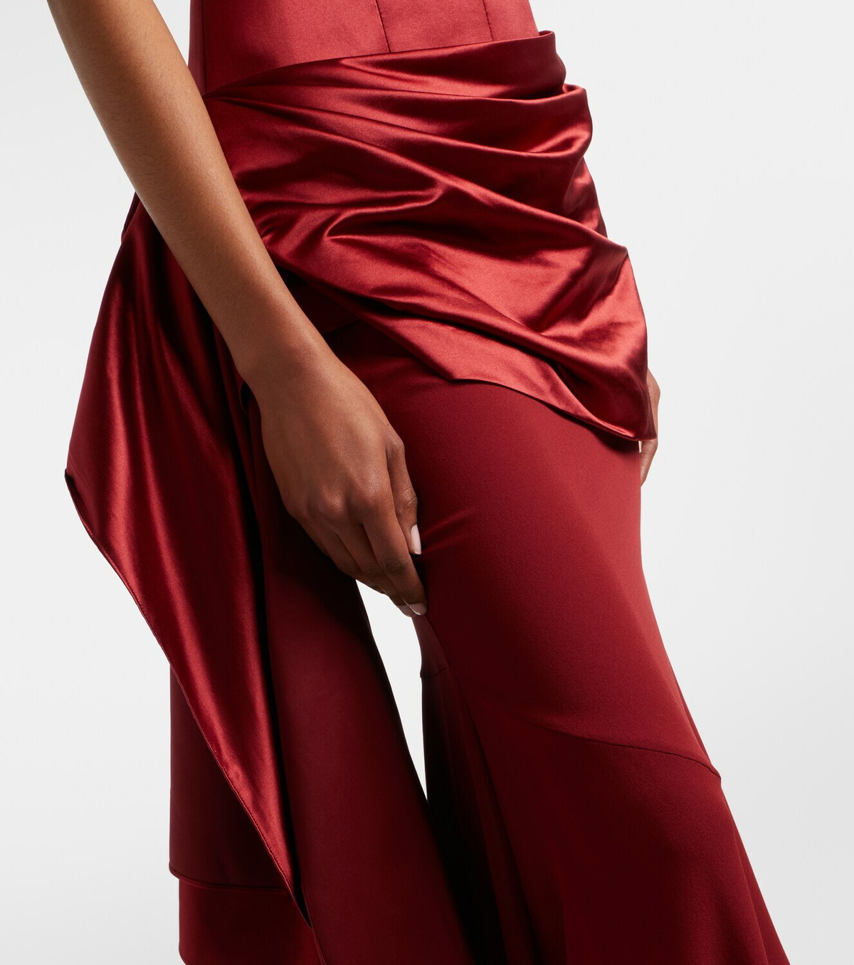 Alex Perry Draped silk corset gown