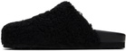 Moschino Black Shearling Slippers