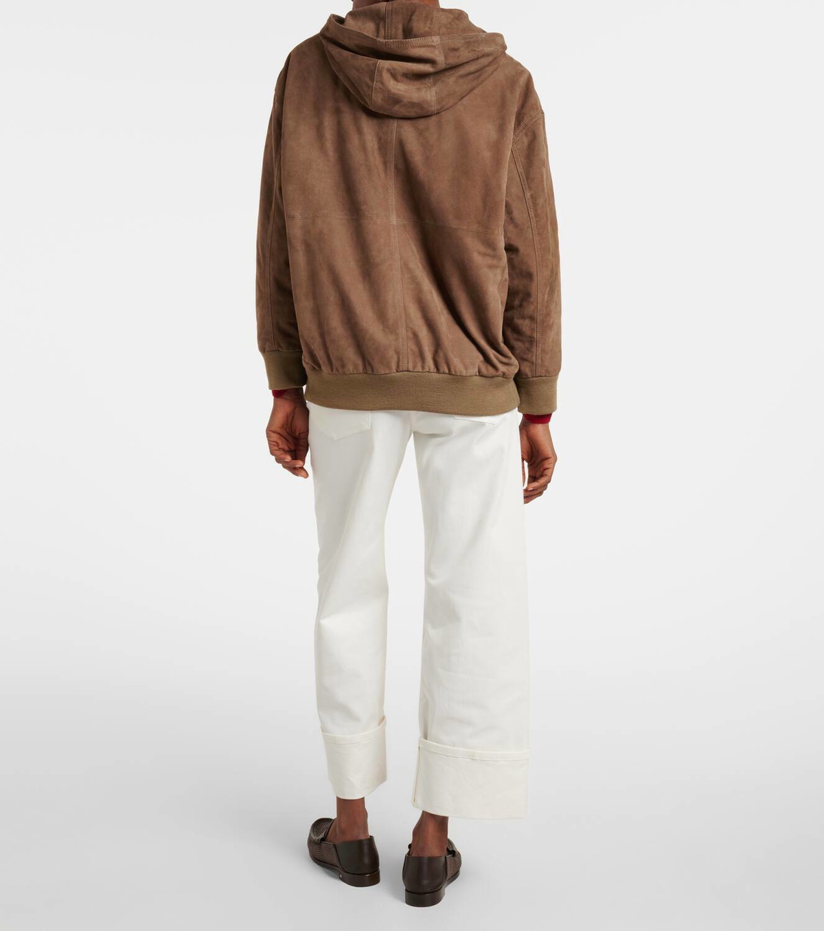 'S Max Mara Suede zip-up hoodie