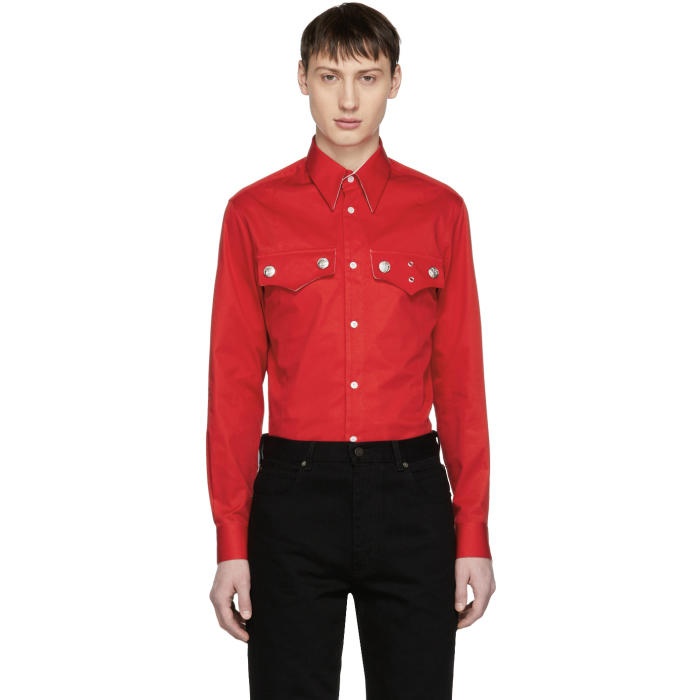 Photo: Calvin Klein 205W39NYC Red Western Flap Pocket Shirt