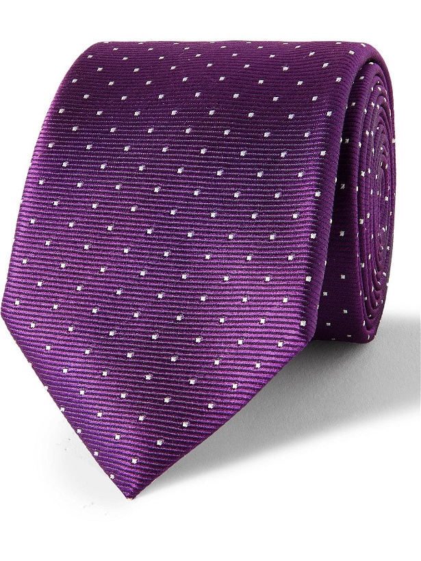 Photo: Lanvin - 7cm Pin-Dot Silk-Faille Tie