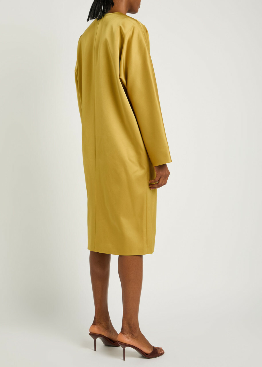 Staud Liz Satin Coat Yellow