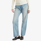 Auralee Women's Selvedge Faded Denim Pants in Light Indigo