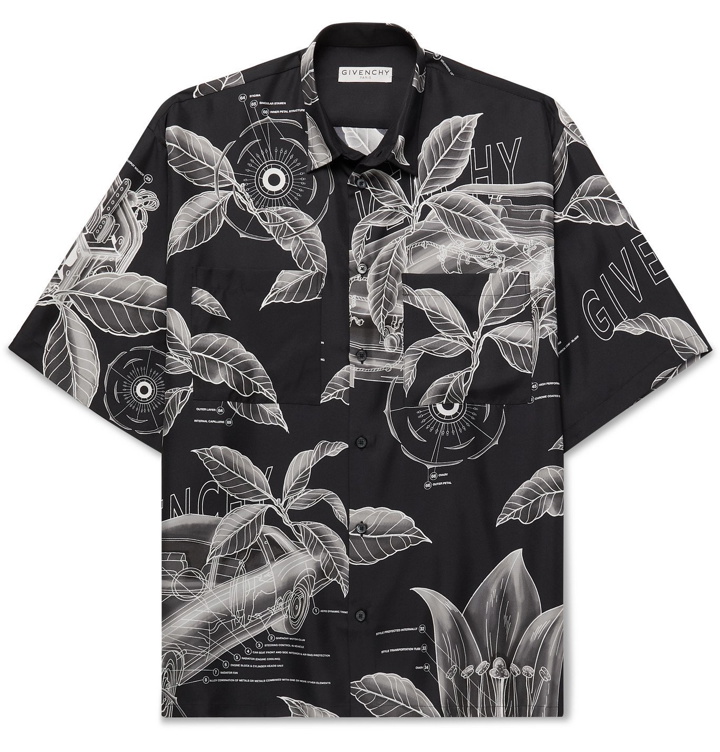 Photo: GIVENCHY - Printed Silk-Twill Shirt - Black