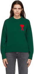 AMI Alexandre Mattiussi Green Oversize Ami De Coeur Sweater