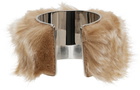 MM6 Maison Margiela Brown Faux Fur Cuff Bracelet