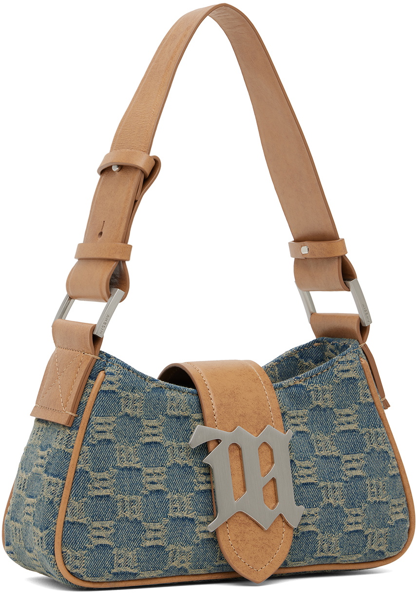 MISBHV Blue & Brown Small Washed Denim Shoulder Bag