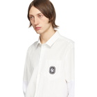 Neil Barrett White Cotton Sleeve Linen Shirt