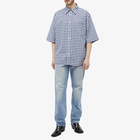 Acne Studios Men's Sambler Short Sleeve Check Shirt in Blue/White