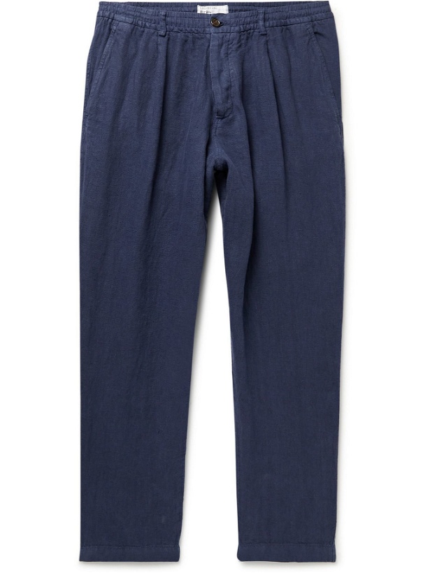 Photo: UNIVERSAL WORKS - Tapered Pleated Linen Trousers - Blue