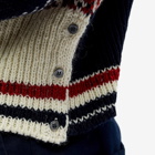 Thom Browne Men's Jacquard Tartan Donegal Crew Knit in Red/White/Blue