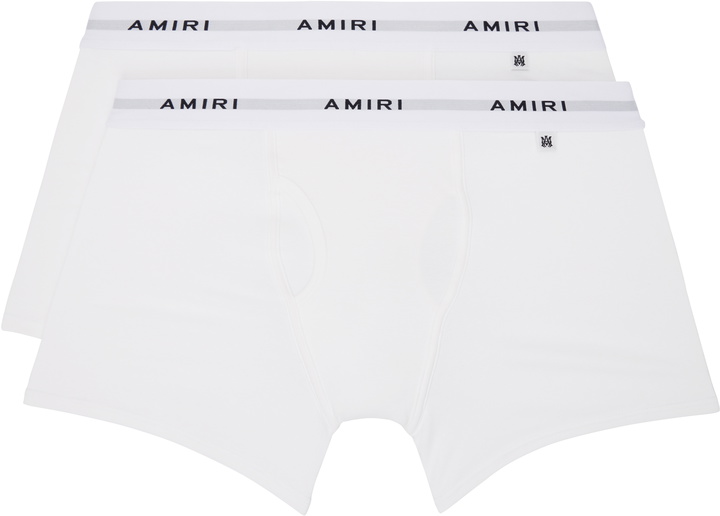 Photo: AMIRI Two-Pack White Logo Patch Boxer Briefs