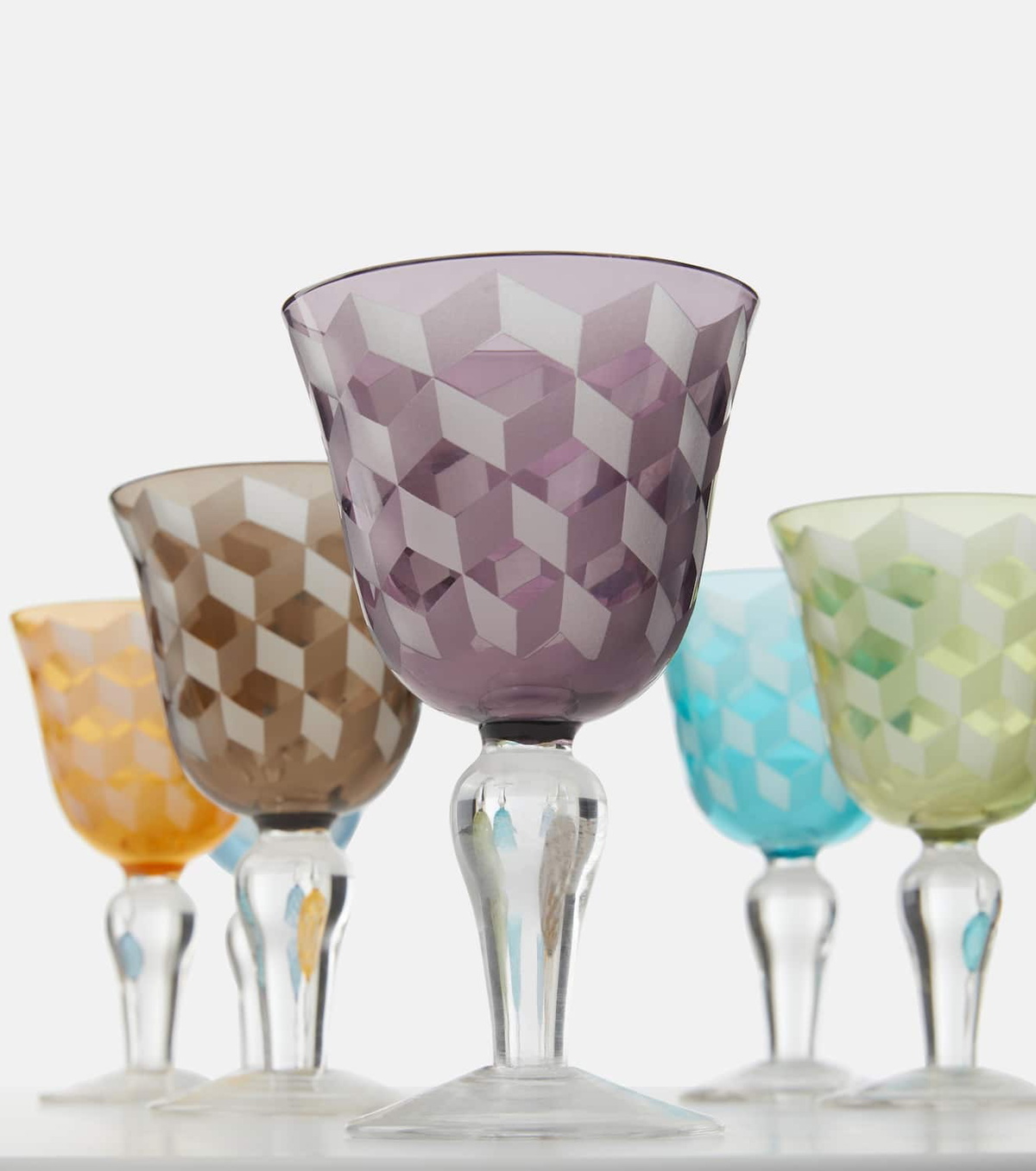 Polspotten Blocks set of 6 wine glasses