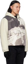 KUSIKOHC Off-White & Gray Padded Printed Jacket