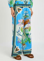 Lug Von Siga Madison Printed Wide-leg Linen Trousers Blue