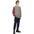 Comme des Garcons Homme Deux Grey and Red Colorblock Sweatshirt