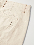 Folk - Assembly Tapered Crinkled-Cotton Trousers - Neutrals