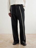 Kartik Research - Rabari Sultan Straight-Leg Embroidered Cotton Trousers - Black