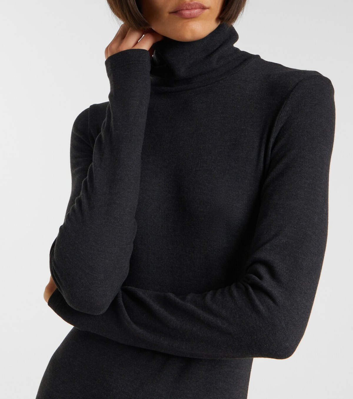Staud Vanya turtleneck jersey maxi dress