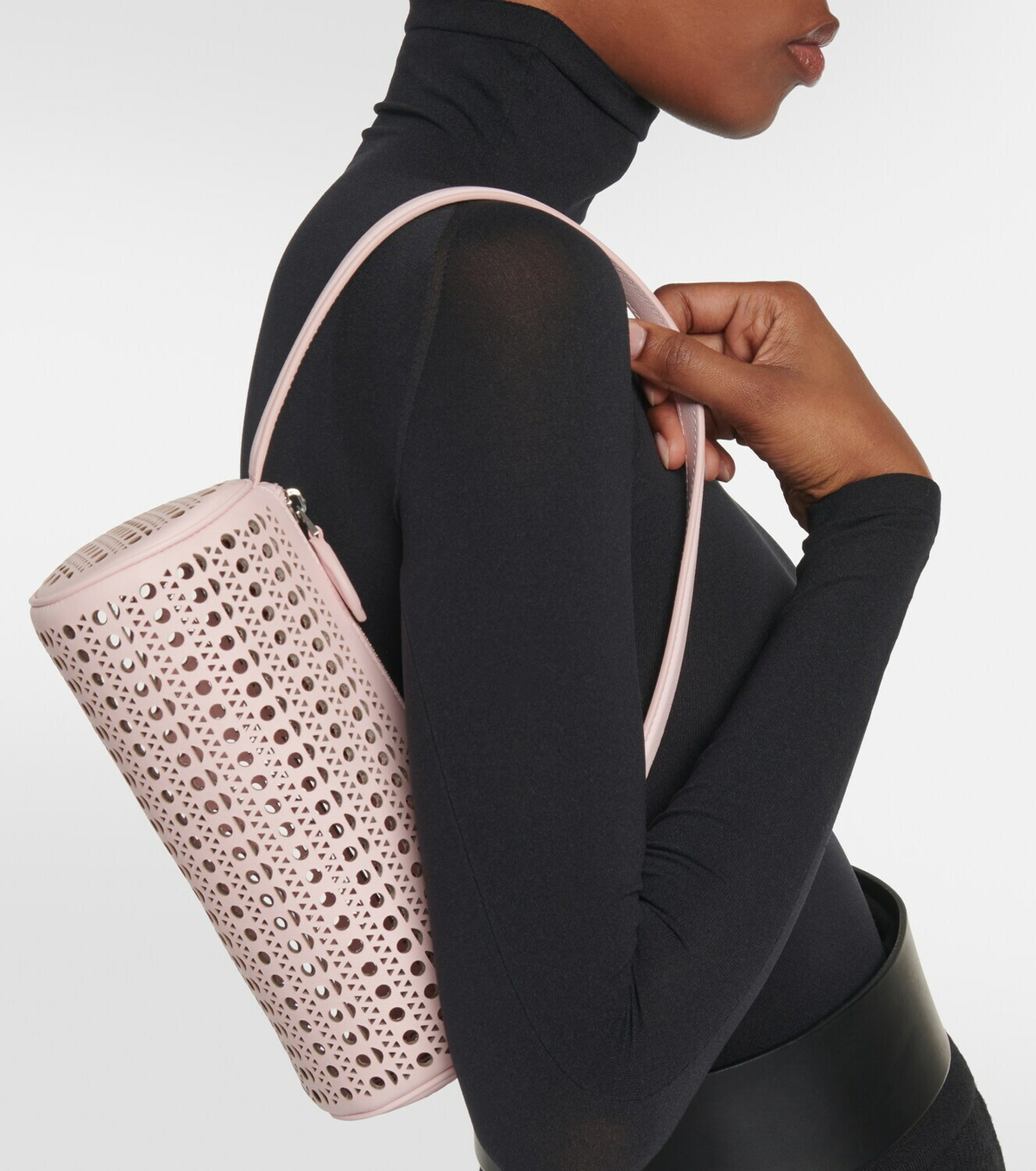 Alaïa Tube perforated leather shoulder bag ALAÏA