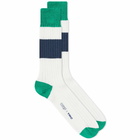 YMC Men's Rib Sport Sock in Off White