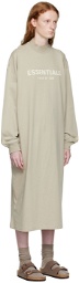 Essentials Gray Long Sleeve Midi Dress