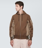 Sacai Cotton-blend twill hoodie