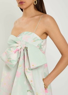 Bernadette Bailey bow Floral-print Shell Midi Dress Mint