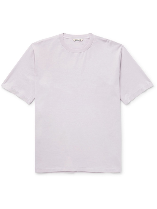 Photo: AURALEE - Luster Supima Cotton-Jersey T-Shirt - Purple - 3