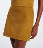 Retrofête Zoriel draped open-back suede minidress