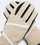 Bogner Hilla leather-trimmed ski gloves