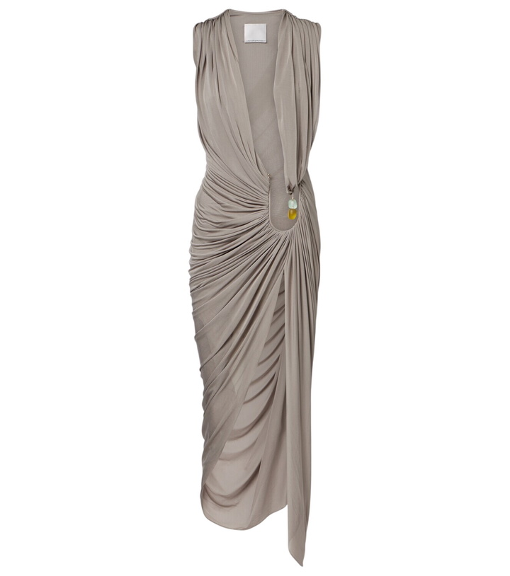 Photo: Christopher Esber Ripple embellished draped jersey gown
