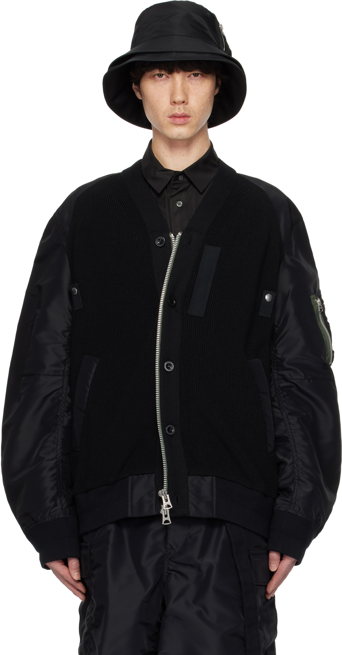 sacai nylon black