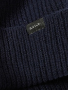 Paul Smith - Logo-Appliquéd Ribbed Cashmere and Wool-Blend Beanie