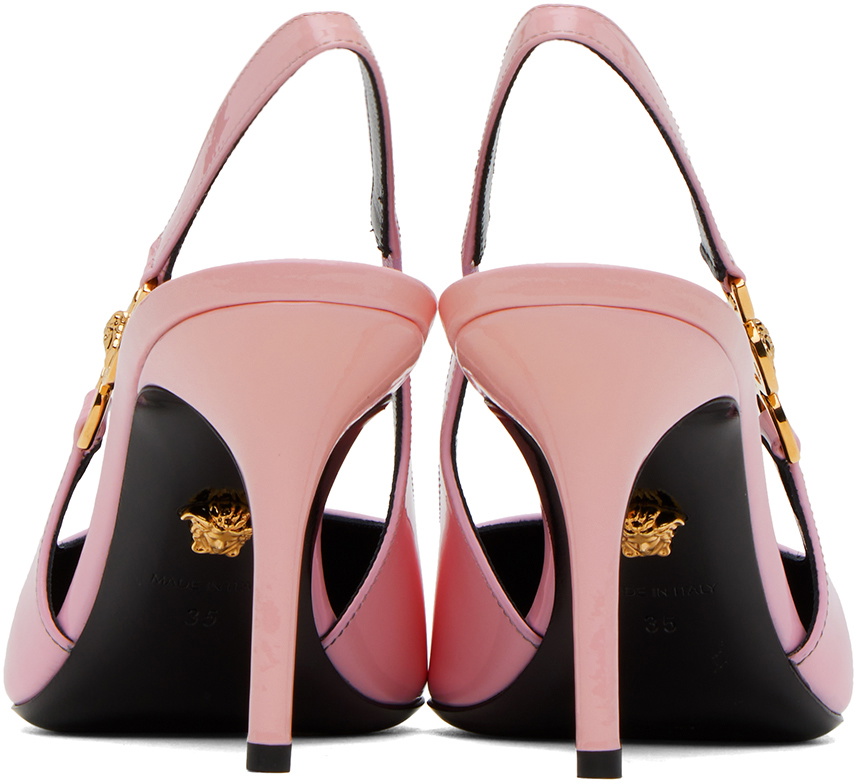 【関税込み】Versace ピンク メドゥーサ '95 ヒールサンダル Versace Pink Medusa '95 Mid Slingback Heels Versace
