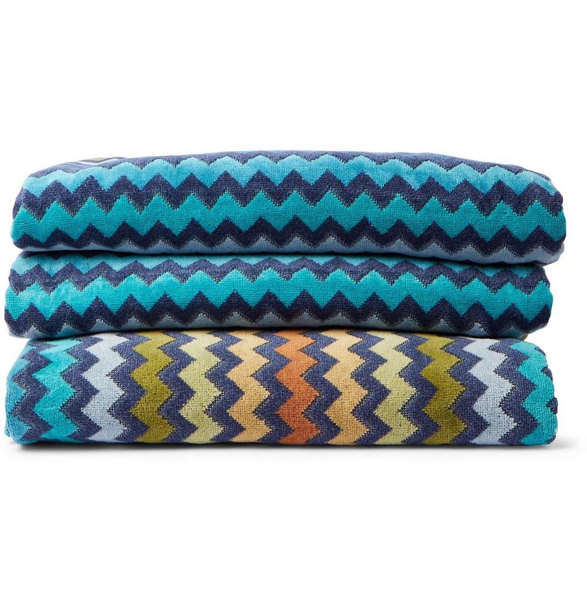Photo: Missoni Home - Warner Set of Five Cotton-Terry Towels - Blue