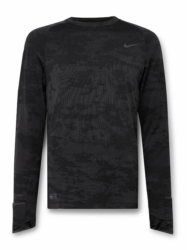 Photo: Nike Running - Run Division Camouflage-Print Therma-FIT ADV Running Top - Black