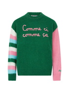MC2 Saint Barth Woman Boxy Shape Soft Sweater With Comme Ci Comme ça Embroidery
