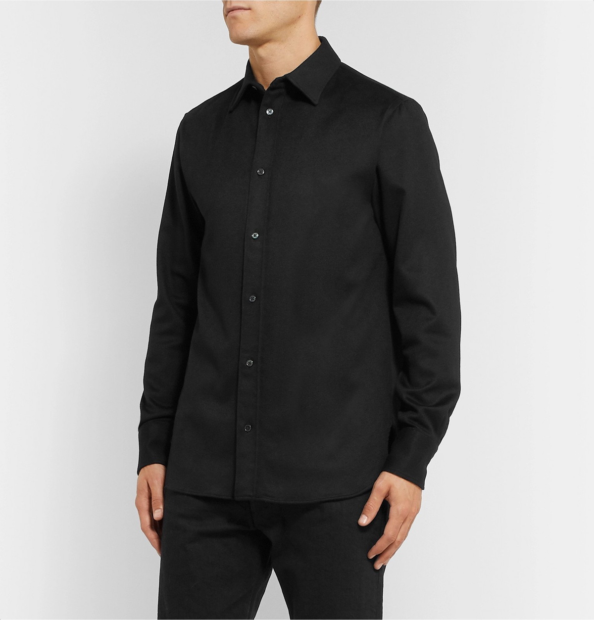 The Row Robin Cashmere Shirt Black The Row