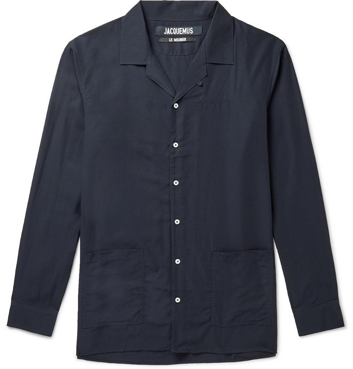 Photo: Jacquemus - Etienne Camp-Collar Lyocell Shirt - Navy