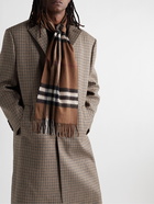 Burberry - Fringed Checked Cashmere Scarf