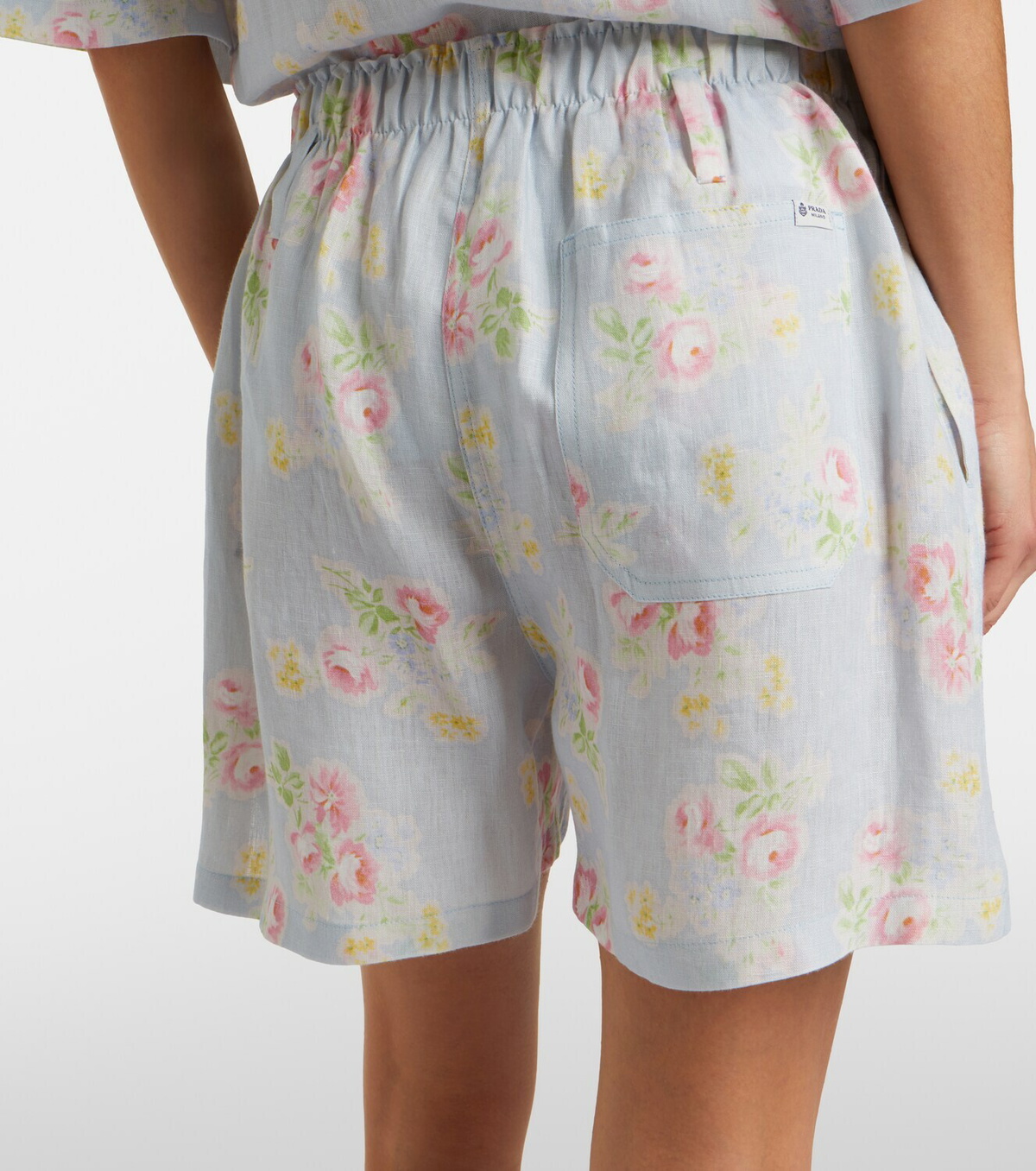 Prada Floral linen shorts