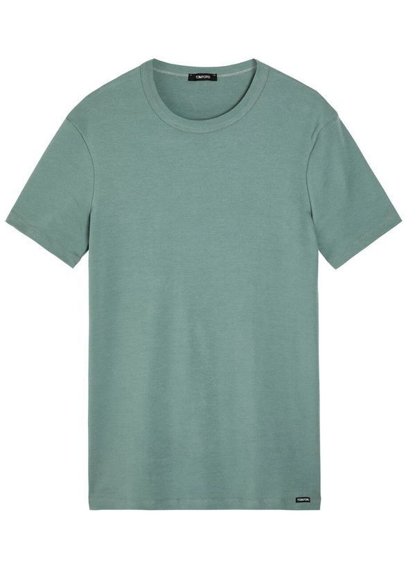 Photo: Tom Ford Crew-neck Stretch-cotton T-shirt Teal