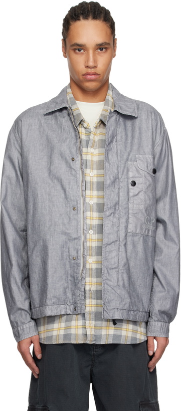 C.P. Company Metropolis Patch Logo Quarterzip Overshirt C.P. Company