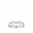 Gucci Men's Icon Thin Band Ring in 18K White Gold