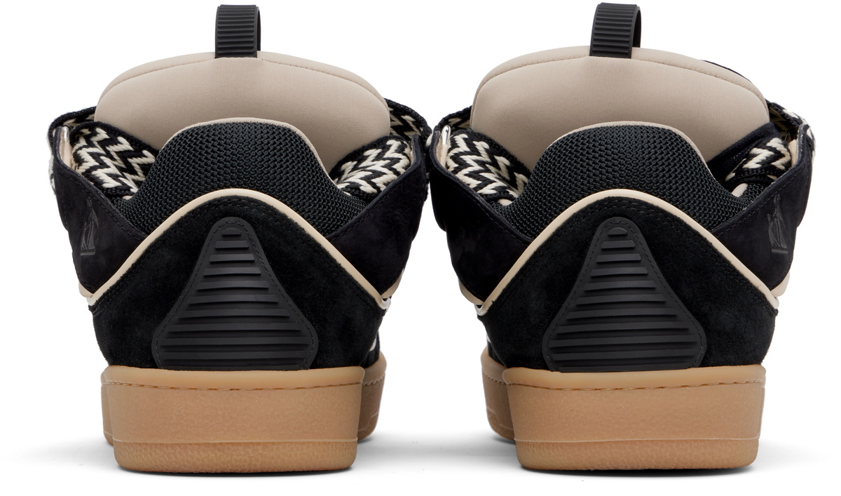 Lanvin SSENSE Exclusive Black Curb Leather Sneakers Lanvin
