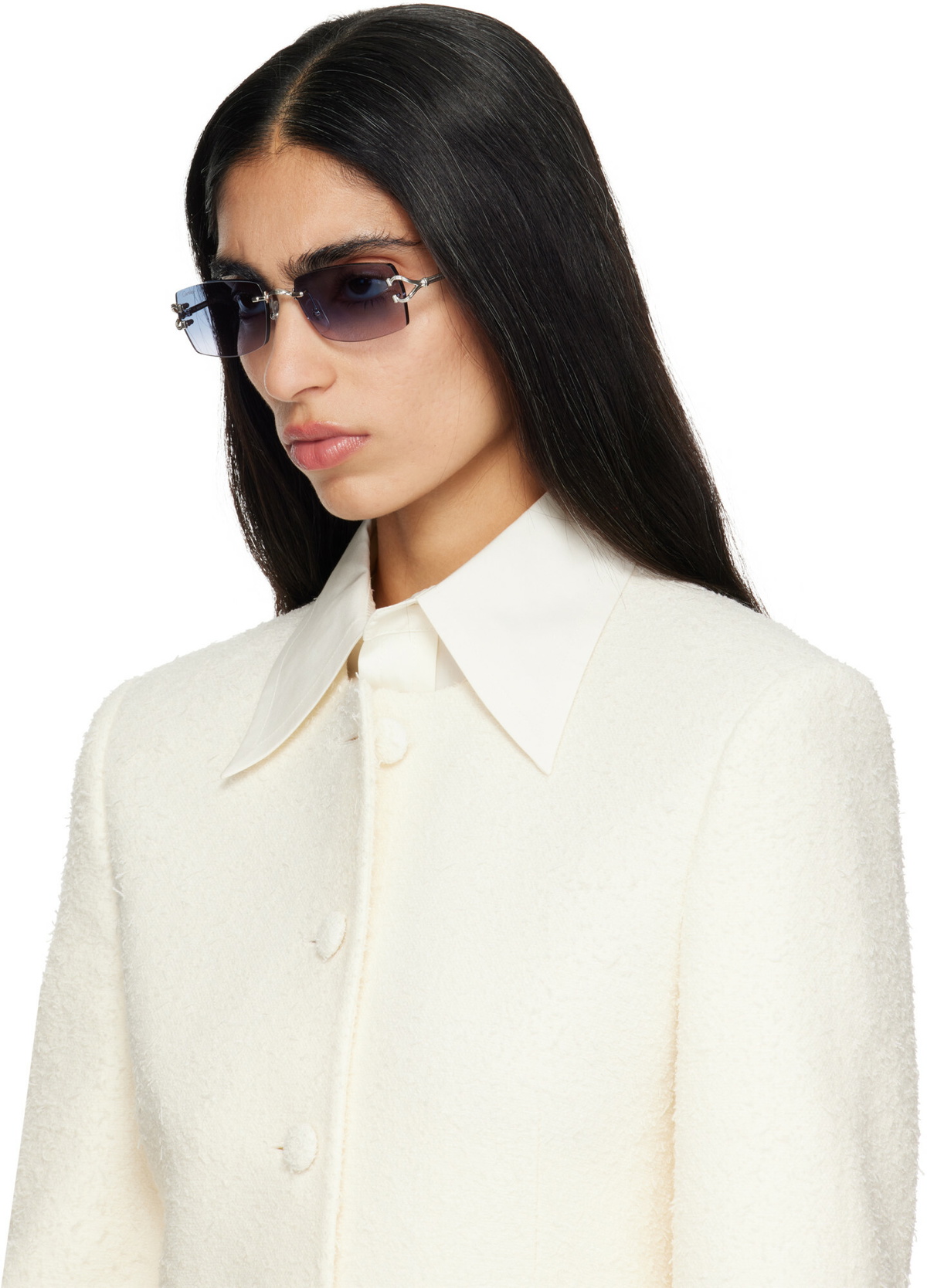 Cartier Silver Classic C Motif Sunglasses
