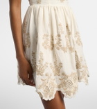 Agua by Agua Bendita Mielero embroidered linen minidress