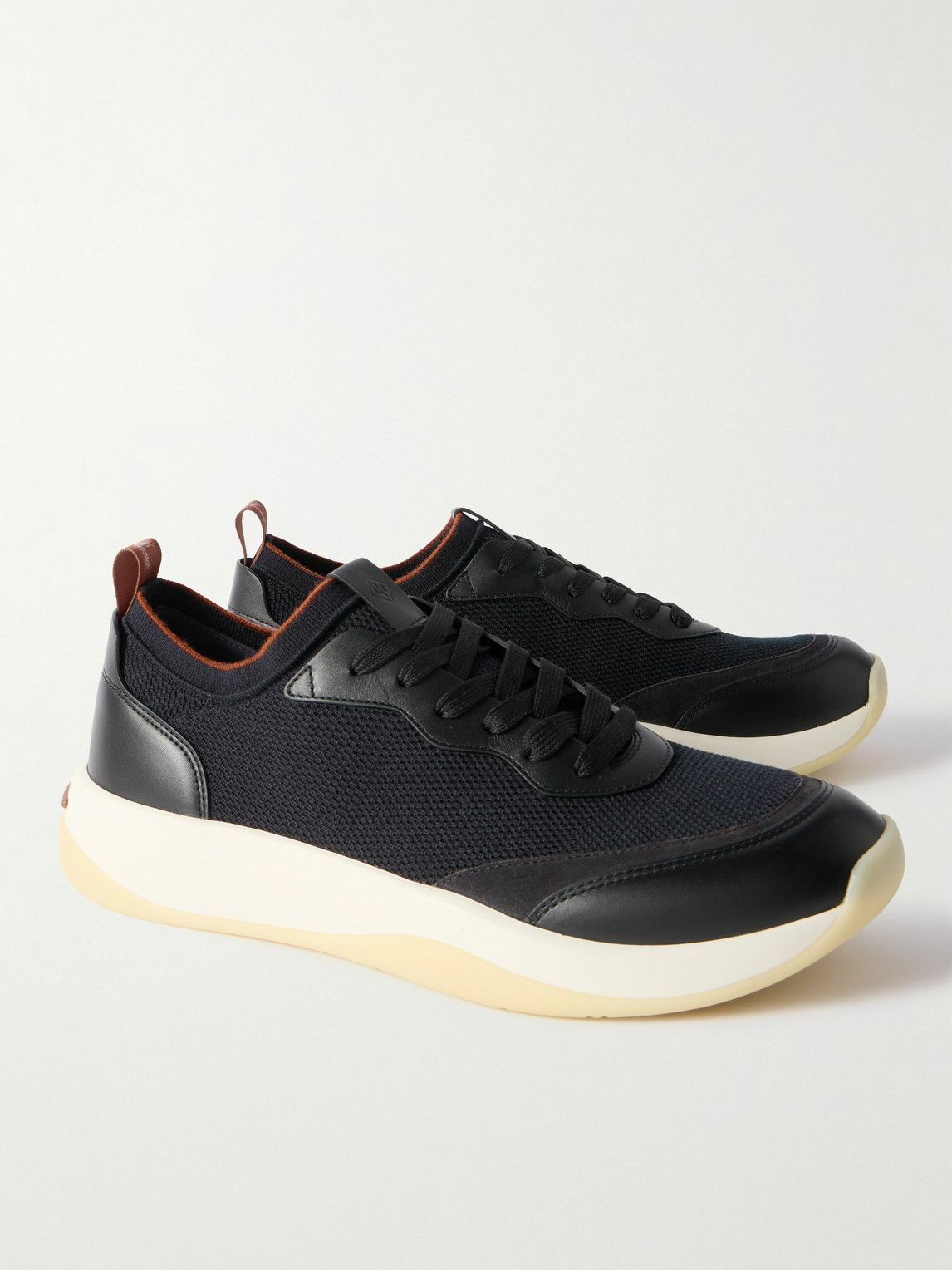 Loro Piana - 410 LP Walk Leather-Trimmed Wish® Wool Sneakers