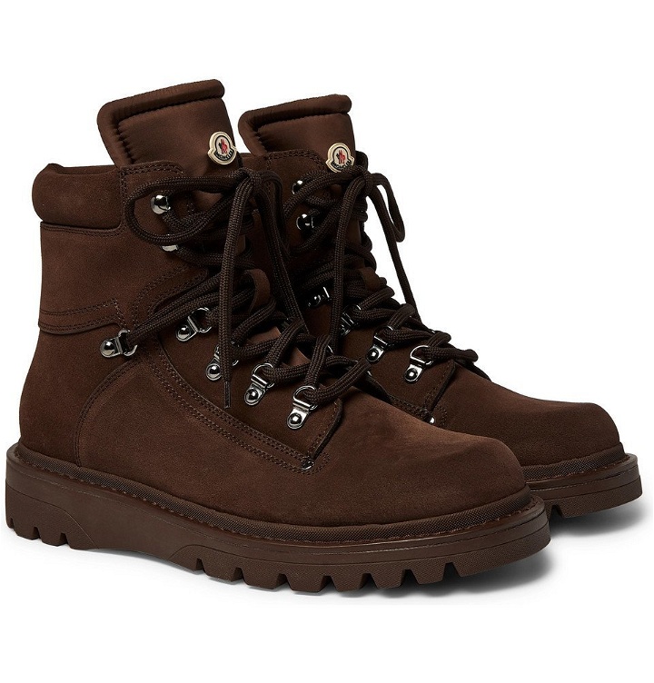 Photo: Moncler - Egide Suede and Nylon Boots - Brown